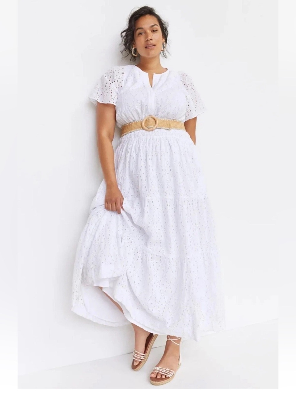 NWT Anthropologie size M The Somerset maxi dress eyelet edition in white